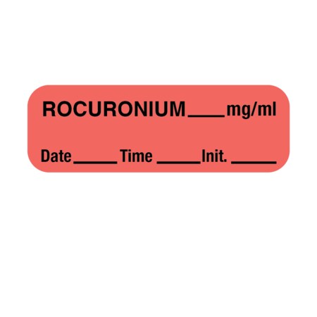 Label, Rocuronium 1/2 X 1-1/2 Flr Red W/Black